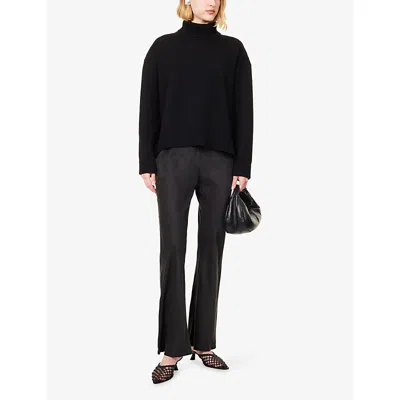 Dissh Womens Black Kyra Bias-cut Silk Trousers In Gray