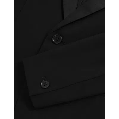 Reiss Black Knightsbridge Peak-lapel Woven Blazer 9-13 In Black