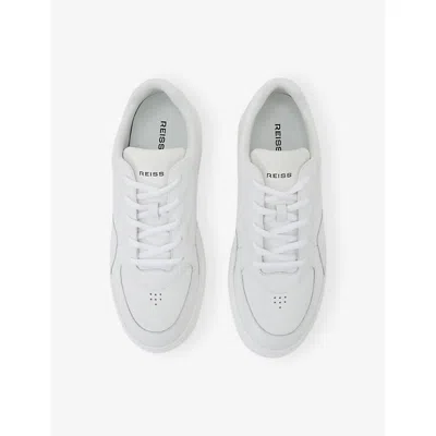 Reiss Mens White Cast Leather Trainers Eur 45 / 11 Uk In White