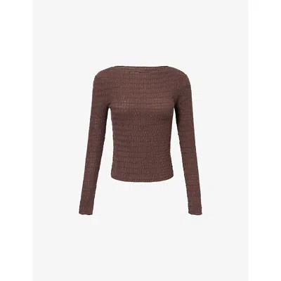 Dissh Womens Choc Melissa Long-sleeve Knit Top Xs In Brown