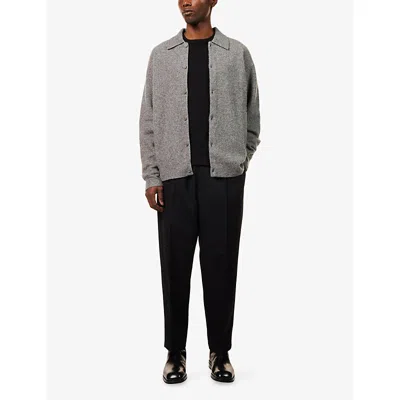 Simkhai Mens Heather Grey Richie Collar Cashmere-blend Cardigan In Gray