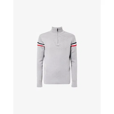 Fusalp Mens Silice/marin Wengen High-neck Wool Jumper In White