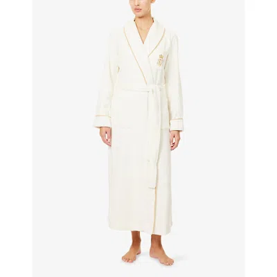 Ralph Lauren Womens Cream Dalton Fleece Long Robe In White