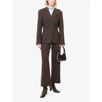 Dissh Womens Espresso Suri Cinched Woven Blazer In Brown