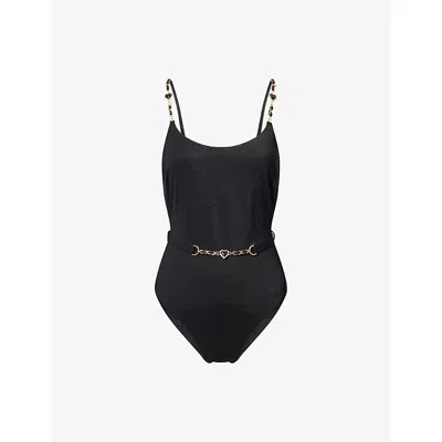 Zimmermann Daylight Chain Scoop One-piece Swimsuit In Black