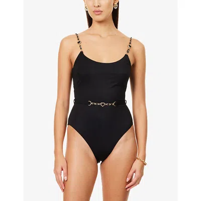 Zimmermann Daylight Chain Scoop One-piece Swimsuit In Black
