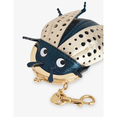 Anya Hindmarch Womens Starling Bug Metallic Leather Coin Purse Charm In Multi