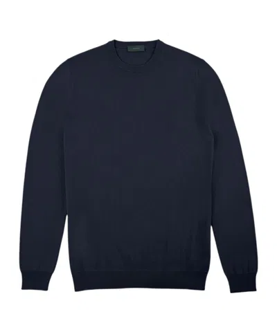 Zanone Knit Pullover Regular Fit Crew Neck In Blue