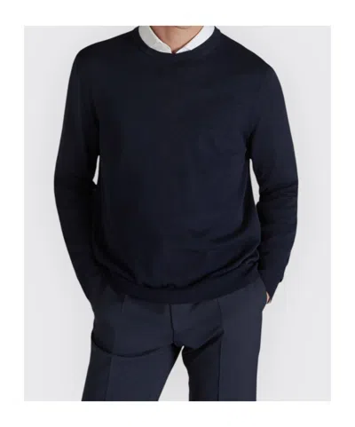 Zanone Knit Pullover Regular Fit Crew Neck In Blue