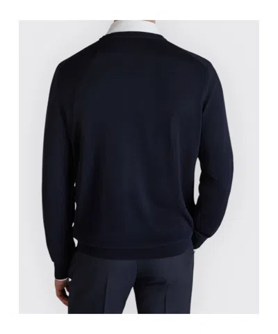 Zanone Knit Pullover Regular Fit Crew Neck In Blue