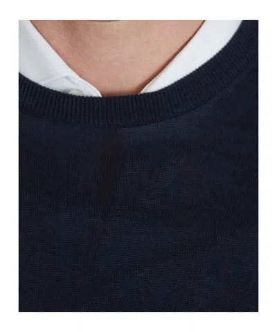 Zanone Knit Pullover Regular Fit Crew Neck In Blue