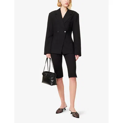 Dissh Womens Black Suri Cinched Stretch-woven Blazer In Black