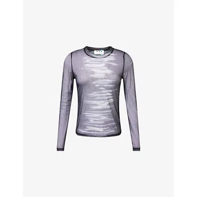 Ph5 Womens Black Betta Embellished Mesh Woven Top Xs In Black