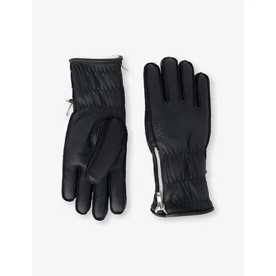 My Sunday Ski Womens Jet Wanderlust Leather Ski Gloves In Black