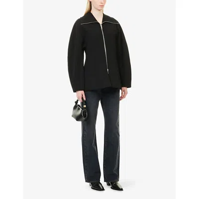 Paige Womens Control Leenah 32in Patch Pocket Denim Jeans In Black