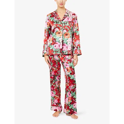 Olivia Von Halle Womens Moulin Lila Floral-print Silk Pyjama Set In Multi