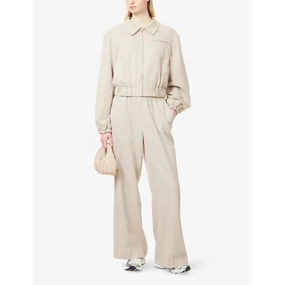 The Couture Club Womens Beige Straight-leg Tailored Woven Trousers In Neutral