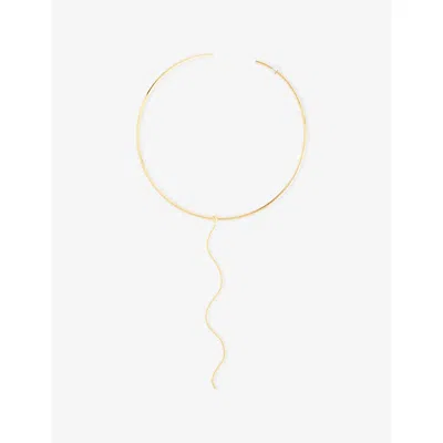 Plow Womens Chain 18ct Yellow Gold-plated Sterling-silver Choker In Gold