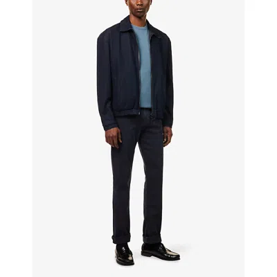 7 For All Mankind Ens Resilience Reversible Denim Bomber Jacket Xl In Blue