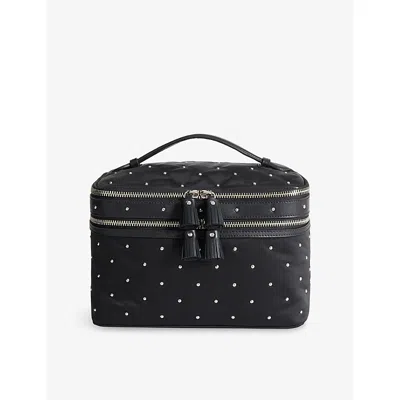 Anya Hindmarch Womens Black Studs Vanity Kit Satin Case In Black