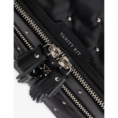 Anya Hindmarch Womens Black Studs Vanity Kit Satin Case In Black