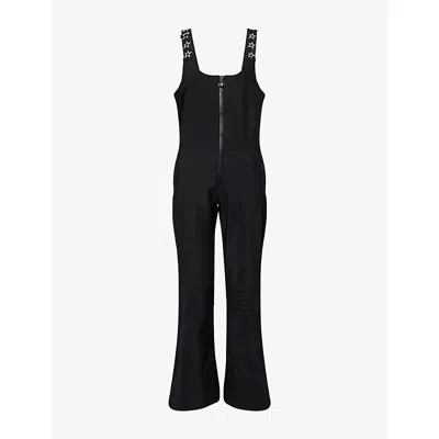 Perfect Moment Womens Jet Black Bib Flared Ski Suit In Black
