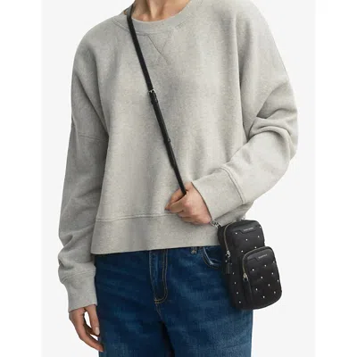 Anya Hindmarch Womens Black Studs Essentials Satin Cross-body Bag In Black