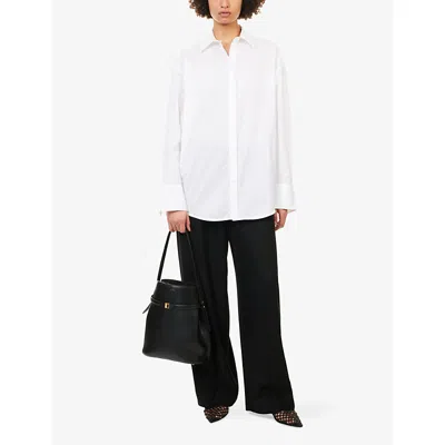 Totême Womens White Oversized Striped Cotton-poplin Shirt In White