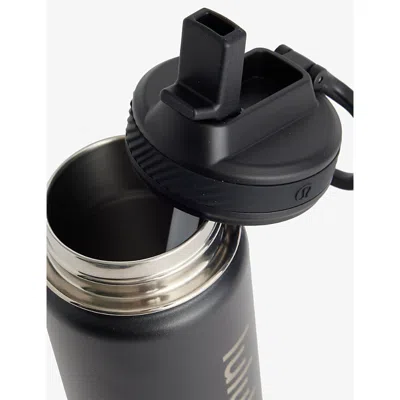 Lululemon Mens Black Back To Life Straw-lid Stainless-steel Bottle 530ml In Black