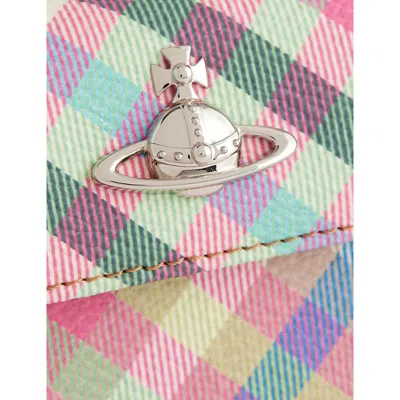 Vivienne Westwood Mens Heather Plaid Small Flap Woven Purse In Multi