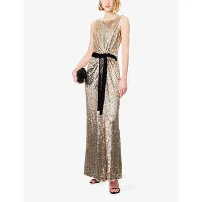 Simkhai Womens Gold Multi Felicity Sequin Stretch-woven Gown In Gold