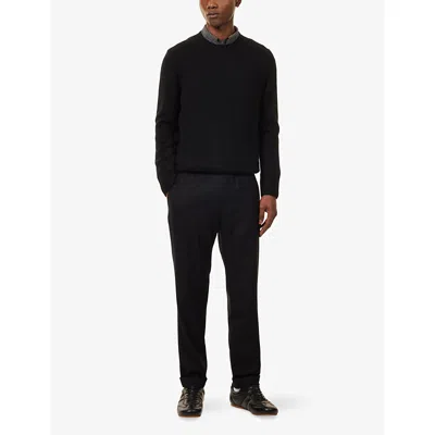 Soft Goat Mens Black Chunky-knit Crewneck Cashmere Jumper Xl In Black