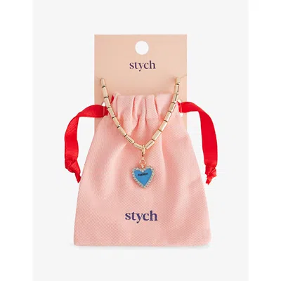 Stych Accessories Multi Lght March Birthstone And Month Zinc And Acrylic Charm Necklac In Gold