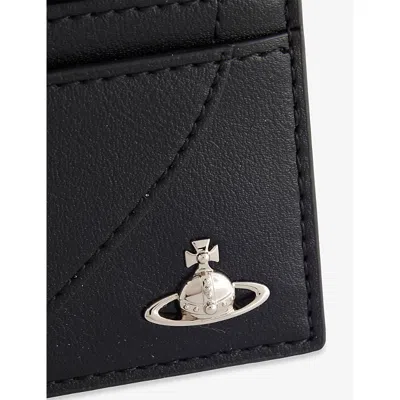 Vivienne Westwood Mens Black Heart Leather Card Holder In Black