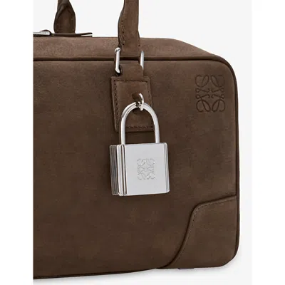 Loewe Womens Tundra Amazona 31 Cropped Suede Shoulder Bag In Brown