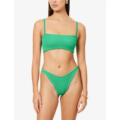 Hunza G Womens Emerald Gigi Seersucker Bikini Set In Green