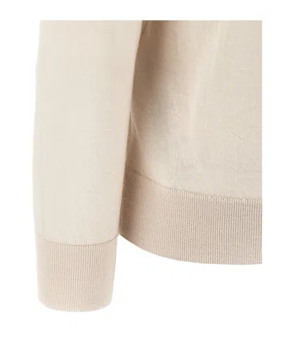Brioni V-neck Knitted Top In Neutral