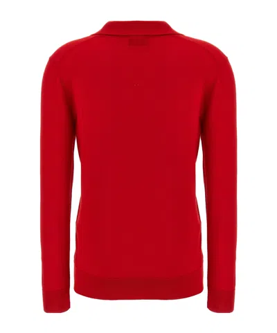 Brioni V-neck Knitted Top In Red