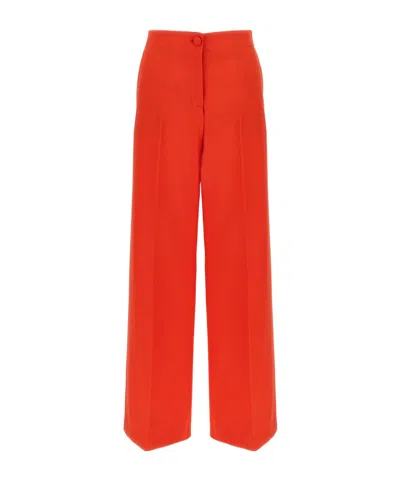 Brioni Pleat Wide-leg Pants In Red