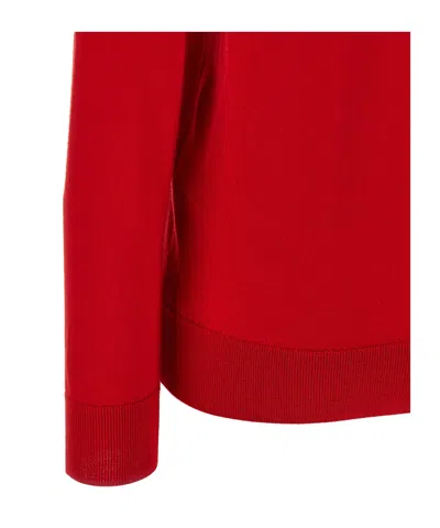 Brioni V-neck Knitted Top In Red