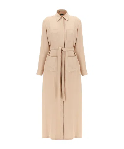 Brioni Tie-waisted Workwear Dress In Pink