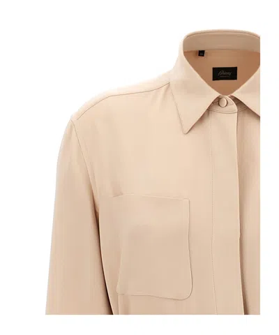 Brioni Tie-waisted Workwear Dress In Pink