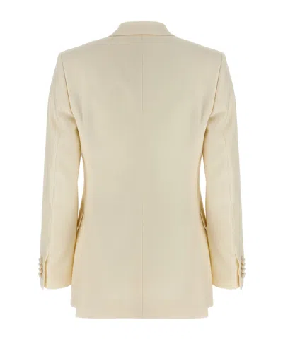 Brioni Double-breasted Blazer In White