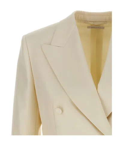 Brioni Double-breasted Blazer In White