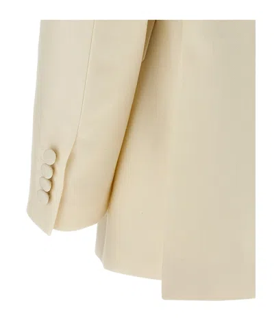 Brioni Double-breasted Blazer In White