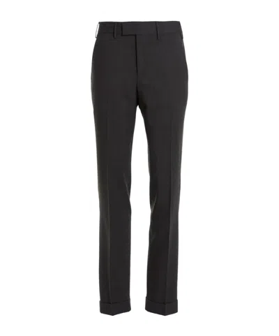 Pt Torino Trousers Tailored Cuffed Hem In Black