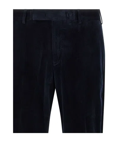 Pt Torino Pleat-front Corduroy Trousers In Blue