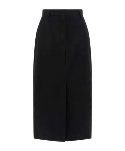 Brioni Violante Slit Detailed Midi Skirt In Black