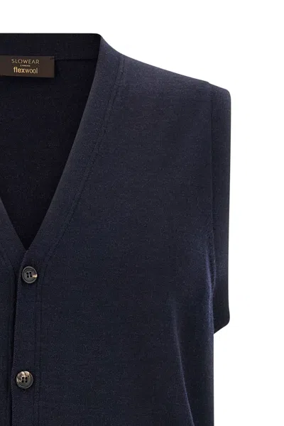 Zanone Flexwool Vest In Blue