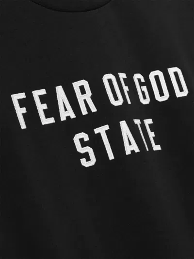 Fear Of God Essential Round Neck Sweatshirt In Black